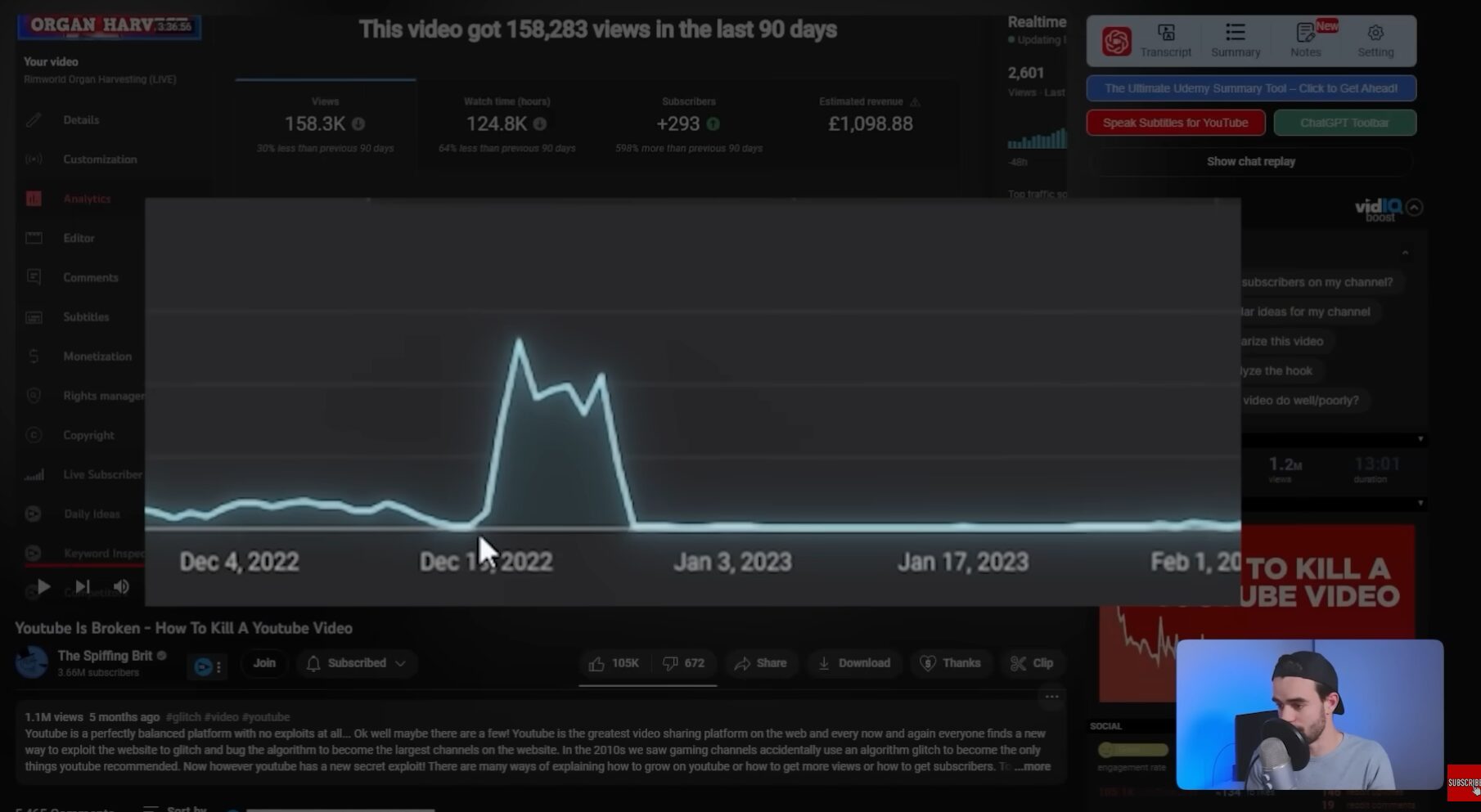 A screenshot from Marcus Jones' YouTube video showing a tier list ranking methods for buying YouTube views, with categories like bot views, click farms, YouTube Promotions, and Google Ads, displayed on a colorful chart.